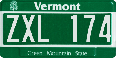 VT license plate ZXL174