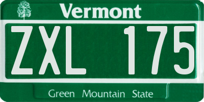 VT license plate ZXL175
