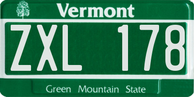 VT license plate ZXL178