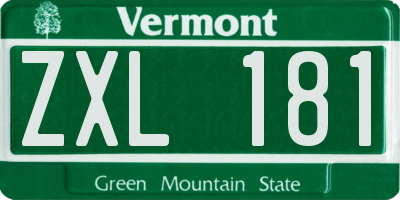 VT license plate ZXL181