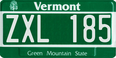 VT license plate ZXL185