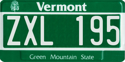 VT license plate ZXL195