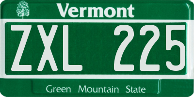 VT license plate ZXL225