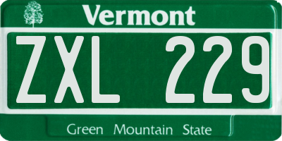 VT license plate ZXL229