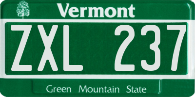 VT license plate ZXL237
