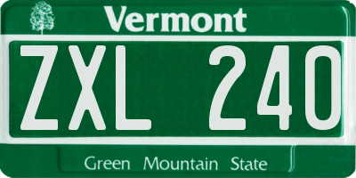 VT license plate ZXL240