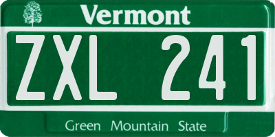 VT license plate ZXL241