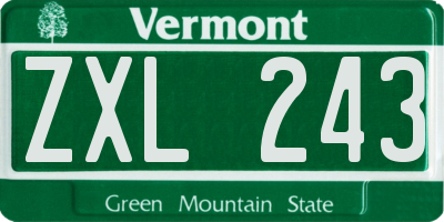 VT license plate ZXL243