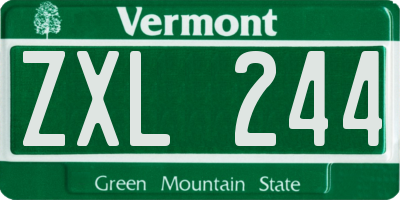 VT license plate ZXL244