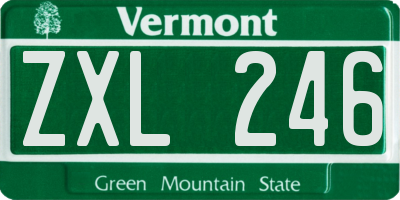 VT license plate ZXL246