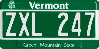 VT license plate ZXL247