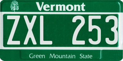 VT license plate ZXL253