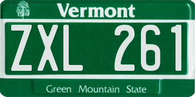 VT license plate ZXL261