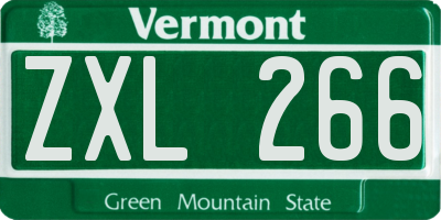 VT license plate ZXL266