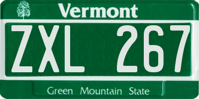 VT license plate ZXL267