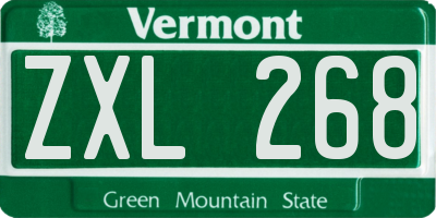 VT license plate ZXL268