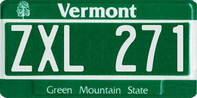 VT license plate ZXL271
