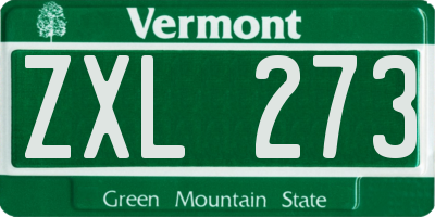 VT license plate ZXL273