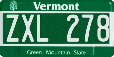 VT license plate ZXL278