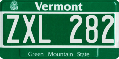 VT license plate ZXL282