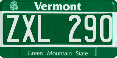 VT license plate ZXL290