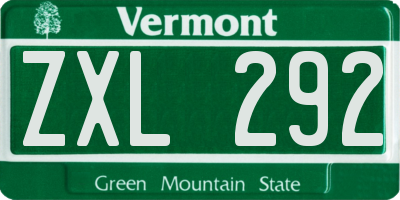 VT license plate ZXL292