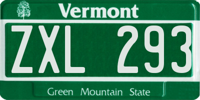 VT license plate ZXL293