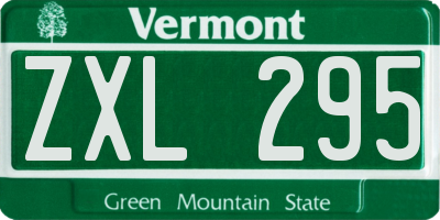 VT license plate ZXL295