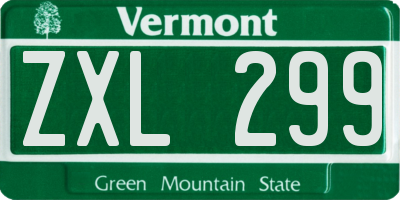 VT license plate ZXL299