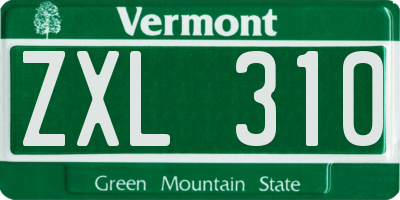 VT license plate ZXL310