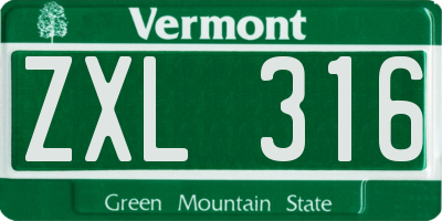 VT license plate ZXL316