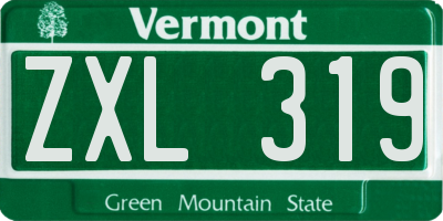 VT license plate ZXL319