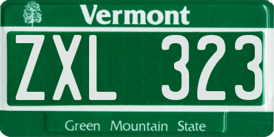 VT license plate ZXL323