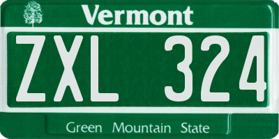 VT license plate ZXL324