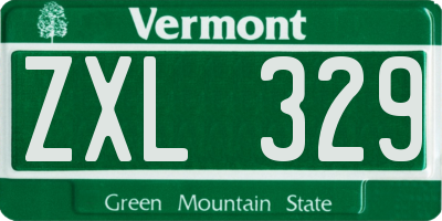 VT license plate ZXL329