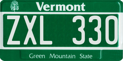 VT license plate ZXL330