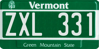 VT license plate ZXL331