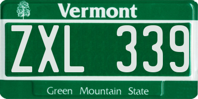 VT license plate ZXL339