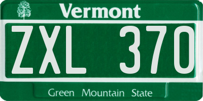 VT license plate ZXL370