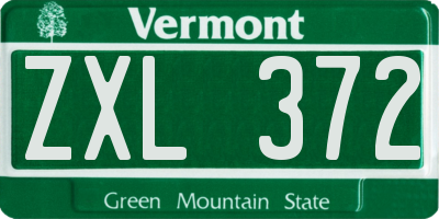 VT license plate ZXL372