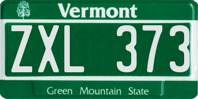 VT license plate ZXL373