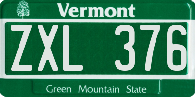 VT license plate ZXL376