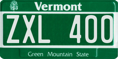 VT license plate ZXL400