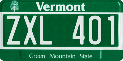 VT license plate ZXL401