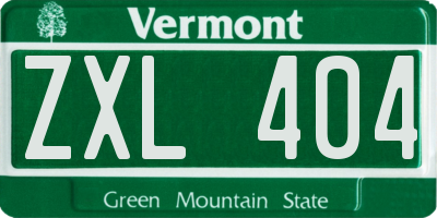 VT license plate ZXL404