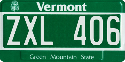 VT license plate ZXL406