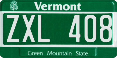 VT license plate ZXL408