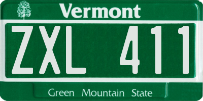 VT license plate ZXL411