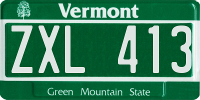 VT license plate ZXL413