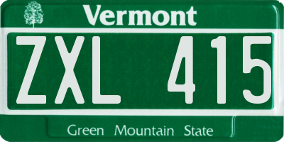 VT license plate ZXL415